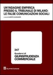 Un'indagine empirica presso il tribunale di Milano. Le false comunicazioni sociali