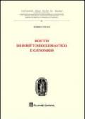 Scritti di diritto ecclesiastico e canonico