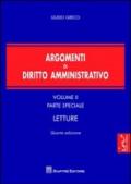Argomenti di diritto amministrativo. 2.Parte speciale. Letture