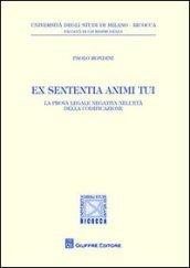 Ex sententia animi tui. La prova legale negativa nell'età della codificazione