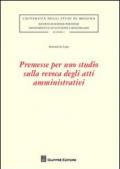 Premesse per uno studio sulla revoca degli atti amministrativi