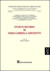 Studi in ricordo di Maria Gabriella Aimonetto