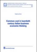 Common cost in twentieth century italian business economic thinking