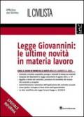 Legge Giovannini. Le ultime novità in materia lavoro