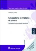 L'ispezione in materia di lavoro. Strumenti e procedure di difesa