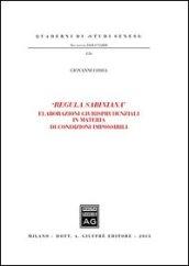 «Regula Sabiniana». Elaborazioni giurisprudenziali in materia di condizioni impossibili