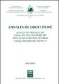 Annales de droit privé-Annali di diritto privato 2012-2013