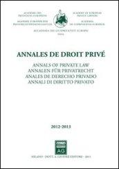 Annales de droit privé-Annali di diritto privato 2012-2013