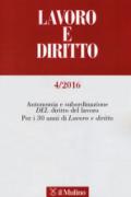 Lavoro e diritto (2016). 4.