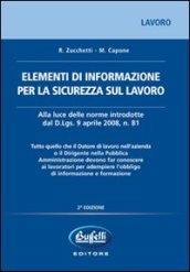 Elementi di informazione per la sicurezza sul lavoro