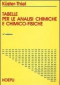 Tabelle per le analisi chimiche e chimico-fisiche.