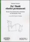 De' fluidi elastici permanenti. Storia di un manoscritto attribuito ad Alessandro Volta