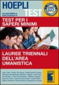 LAUREE TRIENNALI DELL'AEREA UMANISTICA Test per i saperi minimi