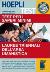 LAUREE TRIENNALI DELL'AEREA UMANISTICA Test per i saperi minimi