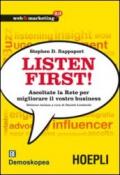 LISTEN FIRST! Ascoltate la Rete per migliorare il vostro business