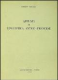 Appunti di linguistica antico-francese