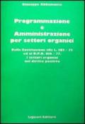 Programmazione e amministrazione per settori organici