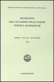 Rendiconto dell'Accademia delle scienze fisiche e matematiche. Serie IV. 61.Anno 1994