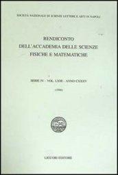 Rendiconto dell'Accademia delle scienze fisiche e matematiche. Serie IV. 63.Anno 1996