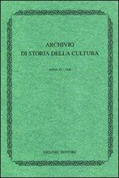 Archivio di storia della cultura (1997). Con indice