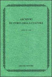 Archivio di storia della cultura (1997). Con indice