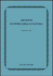Archivio di storia della cultura (1999)