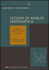 Lezioni di analisi matematica. 2.Analisi I. Continuità e limite, derivazione