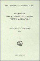 Rendiconto dell'Accademia delle scienze fisiche e matematiche. Serie IV. 66.Anno 1999