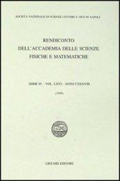 Rendiconto dell'Accademia delle scienze fisiche e matematiche. Serie IV. 66.Anno 1999