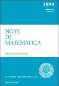 Note di matematica. Vol. 19\1