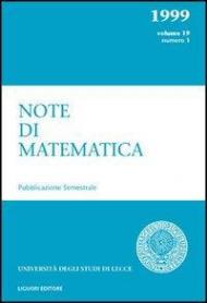 Note di matematica. Vol. 19\1