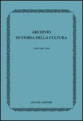 Archivio di storia della cultura (2000)