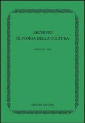 Archivio di storia della cultura (2003)