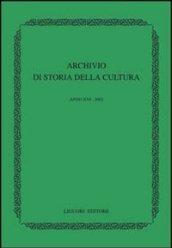 Archivio di storia della cultura (2003)