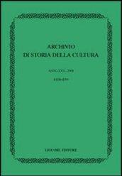 Archivio di storia della cultura (2004)