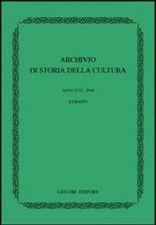 Archivio di storia della cultura (2004)