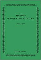 Archivio di storia della cultura (2007)