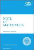 Note di matematica. Vol. 27\1