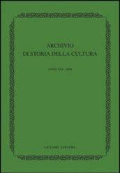 Archivio di storia della cultura (2008)