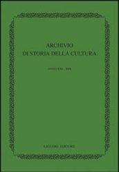 Archivio di storia della cultura (2008)