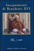 Insegnamenti di Benedetto XVI (2007): 3\1