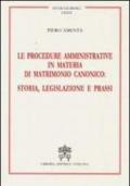 Le procedure amministrative in materia di matrimonio canonico: storia, legislazione e prassi