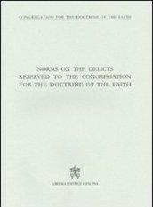 Norms on the delicts reserved to the congregation for the doctrine of the faith