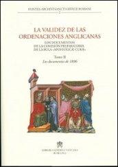 La Validez de las ordenaciones anglicanas. Los documentos de la comision preparatoria de la bula «Apostolicae curae». 2.Los documentos de 1896