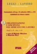 Organizzazione e disciplina del mercato del lavoro