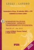 Somministrazione, comando, appalto, trasferimento d'azienda