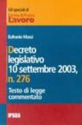 Decreto legislativo 10 settembre 2003, n. 276