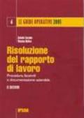 Risoluzione del rapporto di lavoro