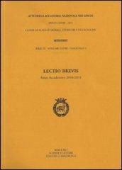 Lectio brevis (anno accademico 2010-2011)