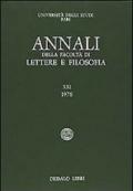 Annali della facoltà lettere e filosofia Università di Bari. 11.